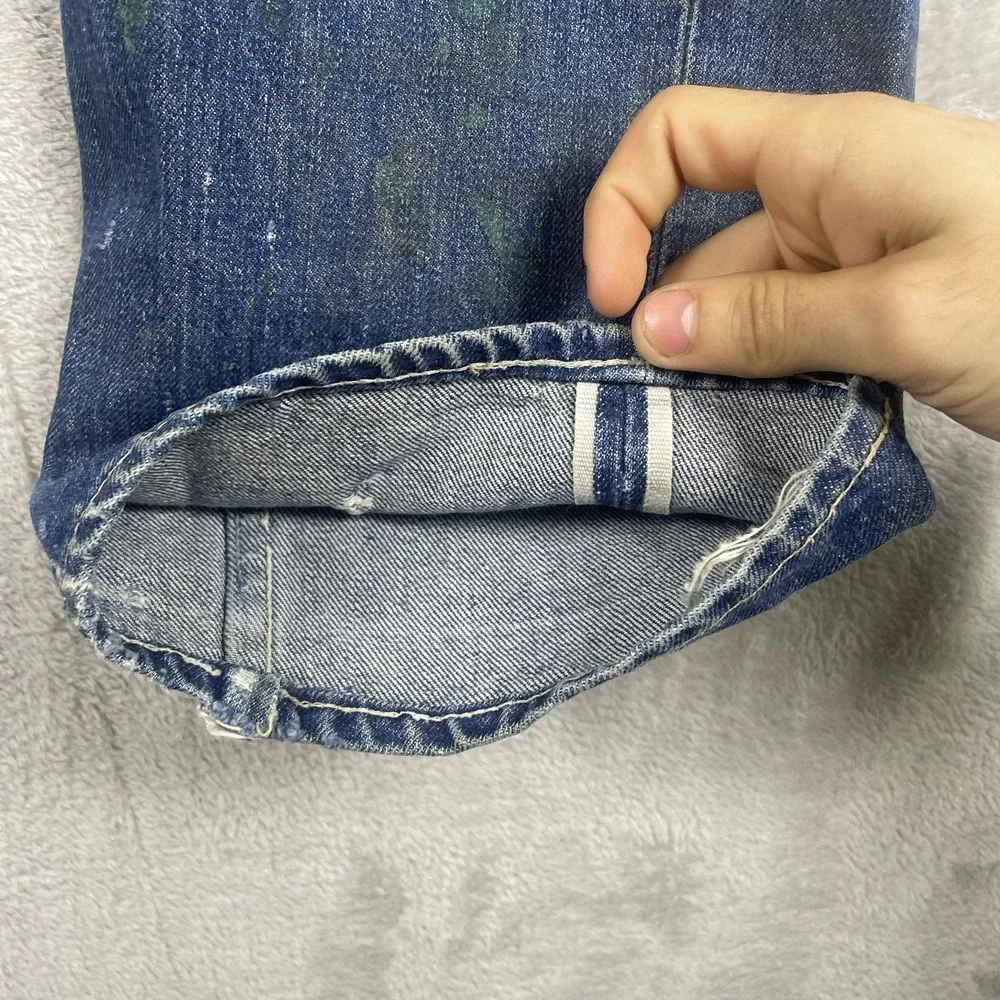 Vintage 50s Penneys Foremost Selvedge Denim Jeans Mens 32x28 Repaired 1950s Hole